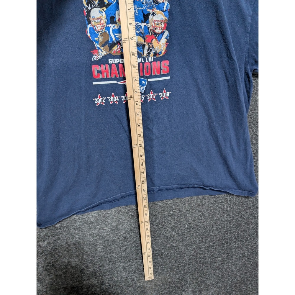 New England Patriots Super Bowl LIII Champions Navy Blue Graphic T-Shirt Mens XL - Picture 3 of 6
